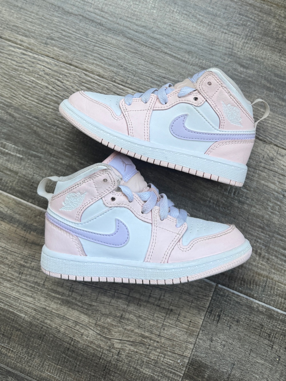 Jordan 1 mid pink wash white 11c